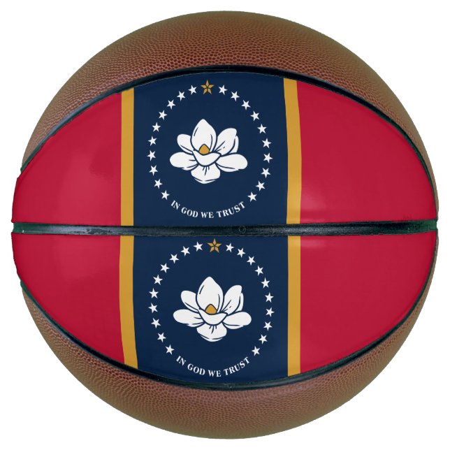 Fullsize Basketball with Flag of Mississippi, USA (Vorderseite)