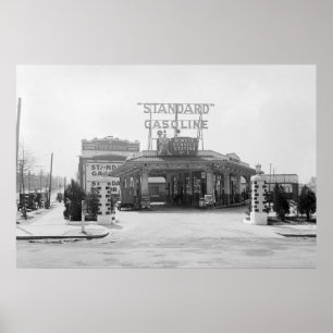 Füllstation der 20er Jahre Poster