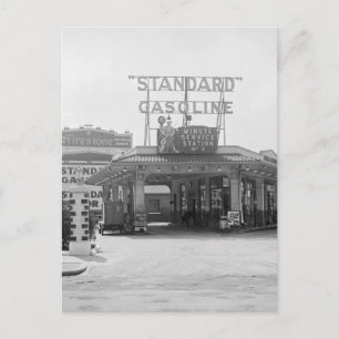 Füllstation der 20er Jahre Postkarte