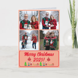 Fully Custom 4 Photo Traditional Folded Xmas Card Dankeskarte