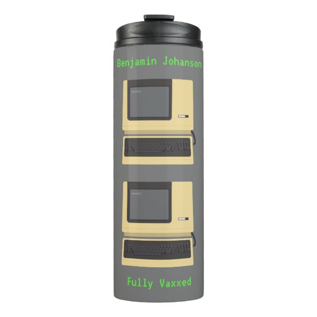 Fully Vaxxed Funny Geek Computer Joke Thermosbecher (Vorderseite)