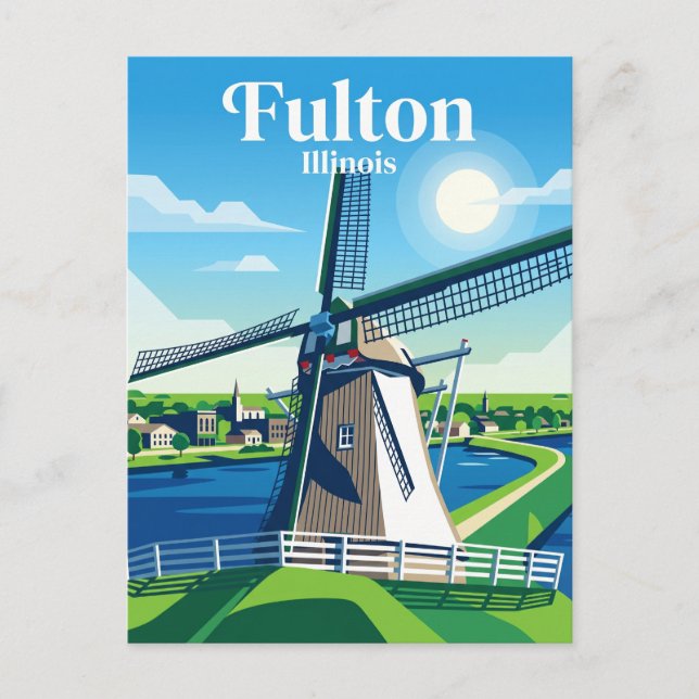 Fulton (Illinois) Postkarte (Vorderseite)