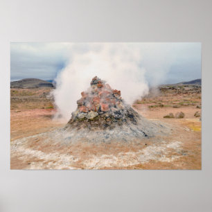 Fumarole, Hverir Geothermalgebiet, Island Poster