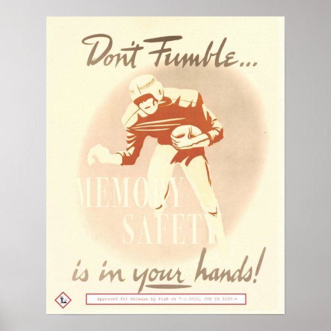 Fumble nicht poster (Vorne)