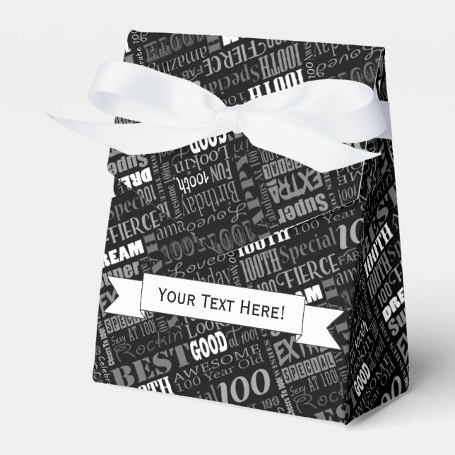 Fun 100th Birthday Party Personalisiert Monogram Geschenkschachtel (Vorderseite)
