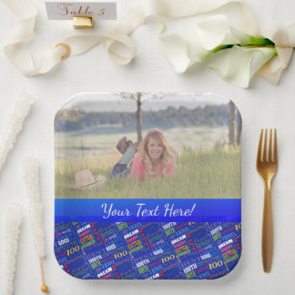 Fun 100th Birthday Party Personalisiert Monogram Pappteller