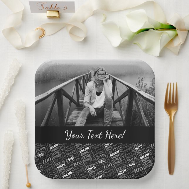 Fun 100th Birthday Party Personalisiert Monogram Pappteller (Hochzeit)