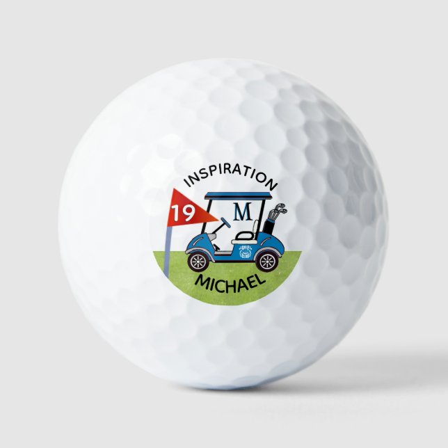 Fun 19. Loch Custom Cart Personalisiert Golfball (Vorderseite)