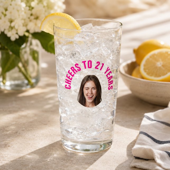 Fun 21. Geburtstag CUSTOM TEXT Foto Glas (Von Creator hochgeladen)