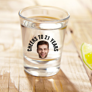 Fun 21. Geburtstag CUSTOM TEXT Foto Schnapsglas
