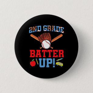 Fun 2. Klasse Baseball Spieler erster Schultag Button