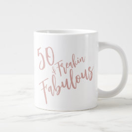 Fun 50 & Fabulous Rose Gold 50. Geburtstag Jumbo-Tasse