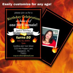 Fun 50. Geburtstag "Hot Tamale" Personalisiertes F Einladung
