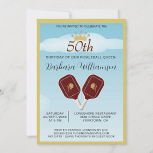 Fun 50 Pickleball Lady 50. Geburtstagsparty Einladung