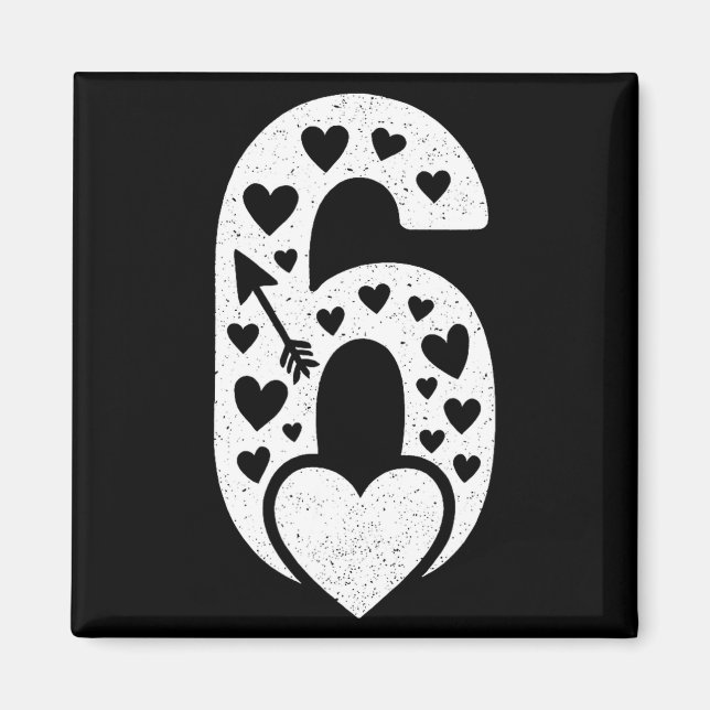 Fun 67 Number 6-7 6 7 Matching Valentine Six Seven Magnet (Vorne)