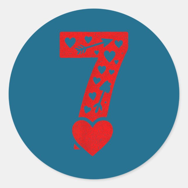 Fun 67 Number 6-7 6 7 Matching Valentine Six Seven Runder Aufkleber (Vorderseite)