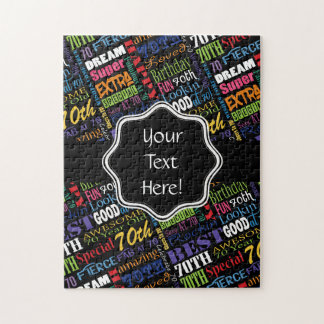 Fun 70. Geburtstagsparty Personalisiert Monogram Puzzle