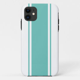 Fun 70er Nod Wide Aqua Racing Streifen auf Weiß Case-Mate iPhone Hülle