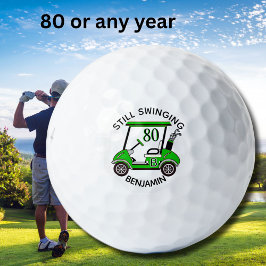 Fun 80TH Geburtstagspartei Custom Cart Monogram Na Golfball