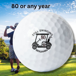 Fun 80TH Geburtstagspartei Custom Cart Monogram Na Golfball