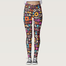 Fun 90s Retro Muster Leggings