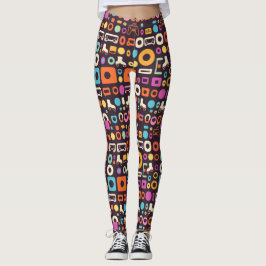 Fun 90s Retro Muster Leggings