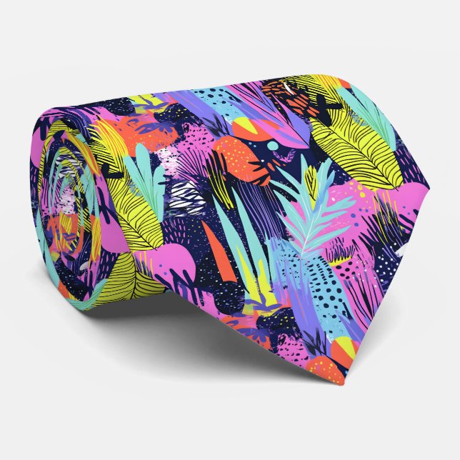 Fun 90s style tiled pattern  krawatte (Gerollt)