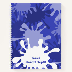 Fun Abstrakt Blue Spritzer Malername Rezept Notizbuch