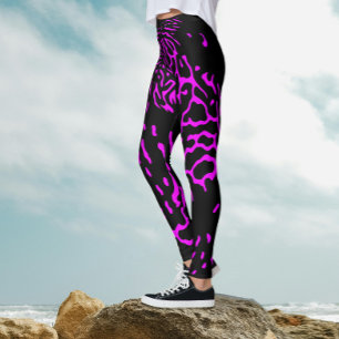 Fun Abstrakt Pink Safari Wild Animal Print Muster Leggings