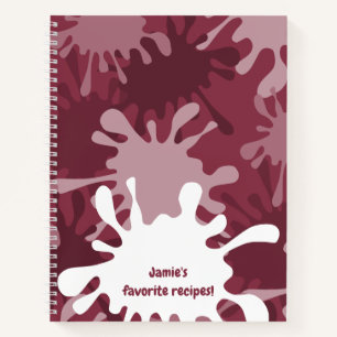 Fun Abstrakt Red Spritzer Malername Rezept Notizbuch