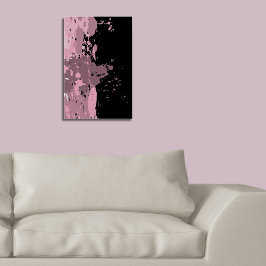 Fun Abstrakt rosa und schwarz lackierte Spritzer Poster