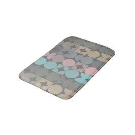 Fun Abstrakte Kreise Quadrate Popart Muster Badematte