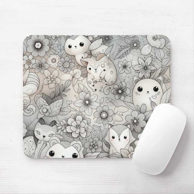 Fun Abstrakte Tiersammlung Mousepad (Mit Mouse)