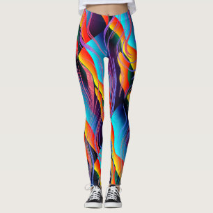 FUN Abstraktes verschüttetes Farbstil Leggings