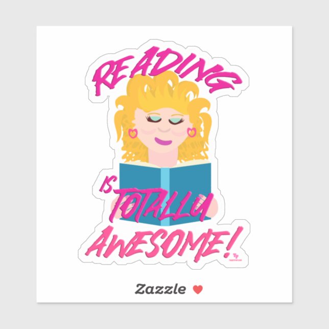 Fun Achtziges Lesen des Epic Book Cartoon Kunst Aufkleber (Blatt)