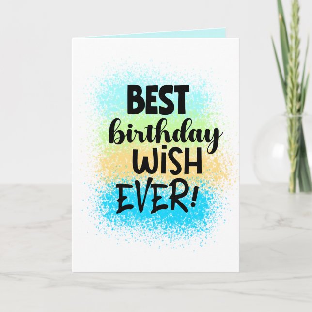 Fun Add Name Age Best Birthday Wish Ever Card Karte (Vorderseite)