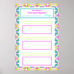 Fun ADHD Girl's Goal Habit Tracker Chart downloade Poster