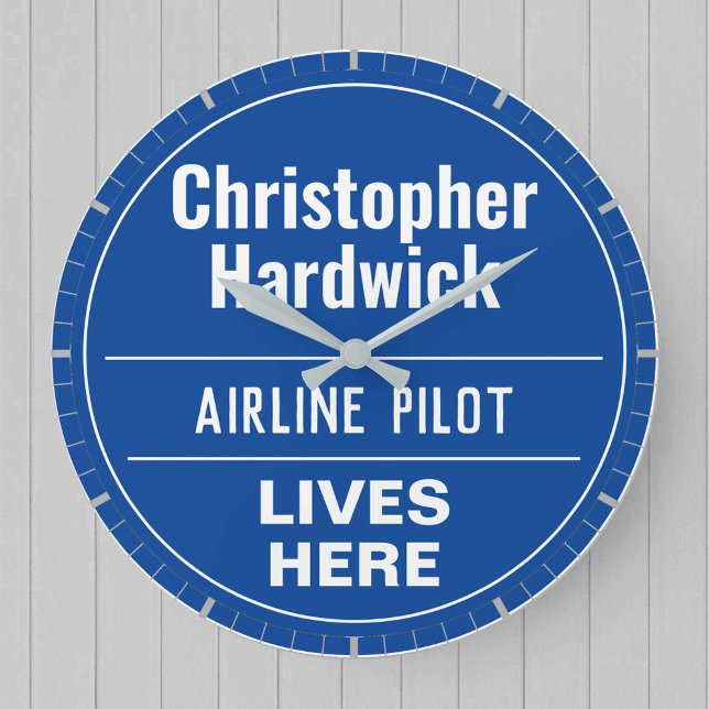 Fun Airline Pilot Wall Plaque Style Große Wanduhr (Von Creator hochgeladen)