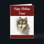 Fun Albern Watercolor Wolf Geburtstag Freitag Spaß Feiertagskarte<br><div class="desc">Niedliche Watercolor Wolf Geburtstagskarte Friend Karte für diejenigen,  die Wölfe Liebe.  Inside Angebot:  Hose immer für dich da</div>