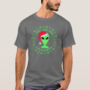 Fun Alien Santa Geek Spaß Grüne Schneeflocken Spaß T-Shirt