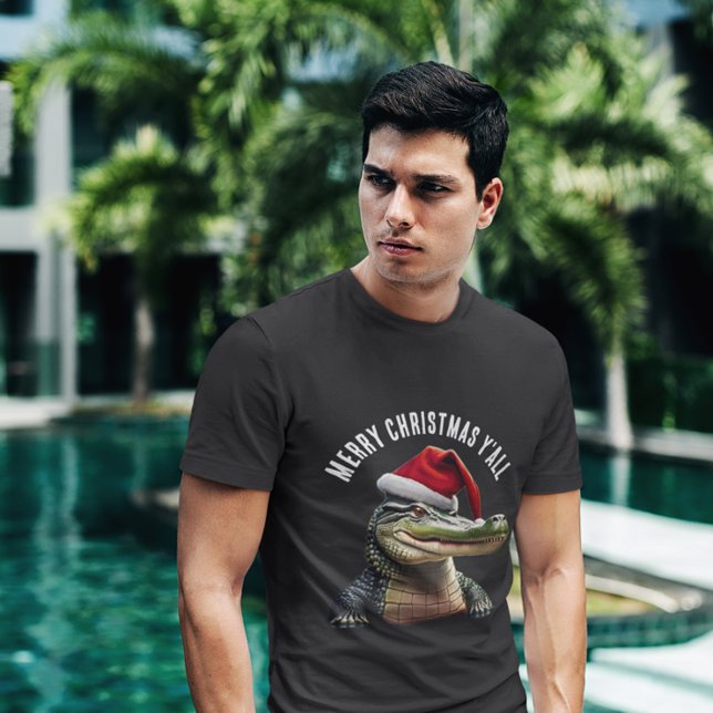 Fun Alligator in der Weihnachtsmannmütze T-Shirt (Von Creator hochgeladen)