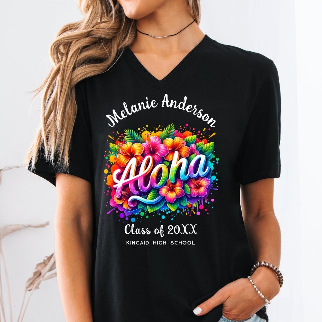 Fun Aloha Tropical Abschluss T-Shirt (Von Creator hochgeladen)
