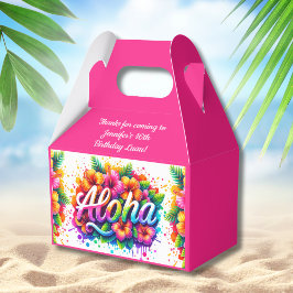 Fun Aloha Tropical Birthday Luau Pink Geschenkschachtel