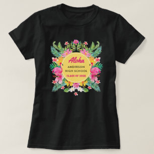 Fun Aloha Tropical Flamingo Abschluss Luau T-Shirt
