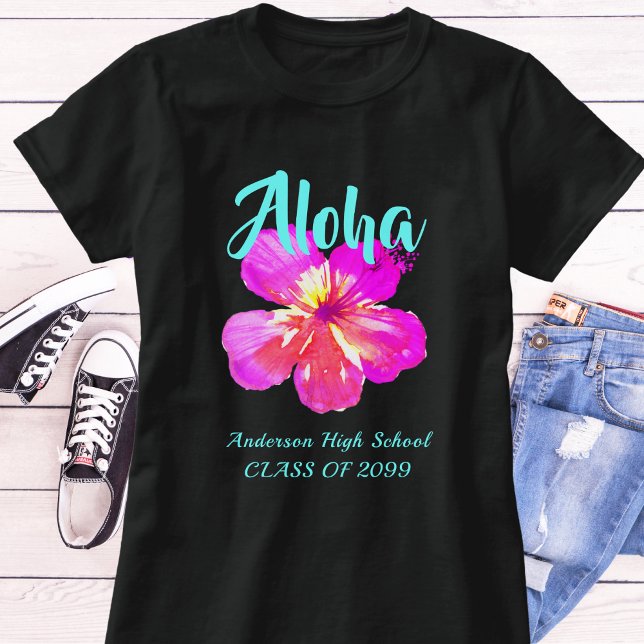 Fun Aloha Tropical Luau Party Abschluss T-Shirt (Von Creator hochgeladen)