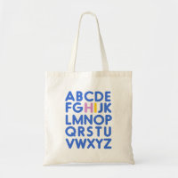 Fun Alphabet Typografie Simple Blue Library