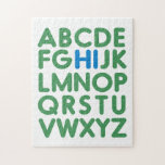 Fun Alphabet Typografie Simple Green Blue  Puzzle<br><div class="desc">Fun Alphabet Typografie Simple Green Blue Puzzle</div>