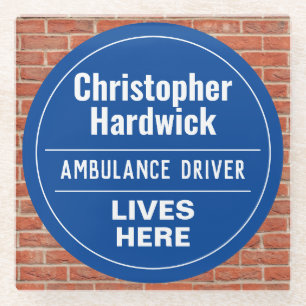 Fun Ambulance Driver Wall Plaque Style Glasuntersetzer