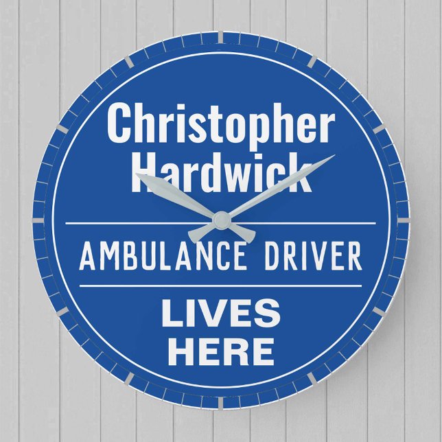 Fun Ambulance Driver Wall Plaque Style Große Wanduhr (Von Creator hochgeladen)