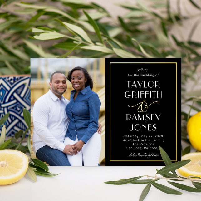 Fun Ampersand FOIL bearbeitbares Foto Hochzeit Folieneinladung (Von Creator hochgeladen)